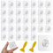 MOSTFUN 35 Pcs Self Adhesive Hooks, Transparent Waterproof Heavy Duty Sticky Hooks with Scraper, 33lb/15kg (Max), Nail-Free Wall Hooks for Kitchen, Bathroom, Bedroom, and Office