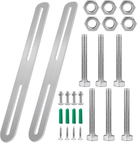 Beatific Befestigungsset für Zaunbriefkasten, 2 Stück Edelstahl Zaunmontage Set, Zaunbefestigung Briefkasten Befestigung 360 x 24mm für Zaunbriefkasten und Briefkästen Mit 6 Stück M5-Schrauben