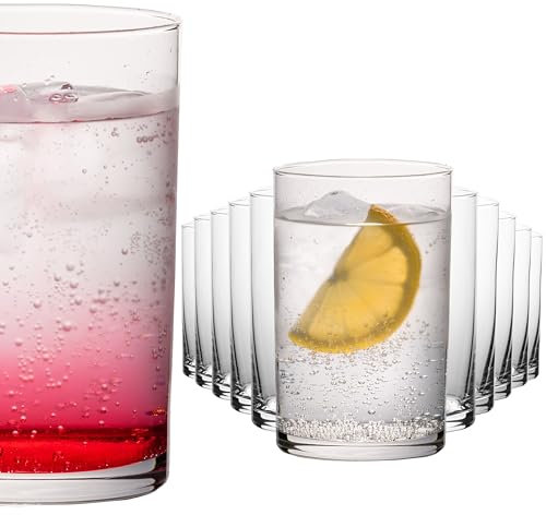 PLATINUX Gerade Trinkgläser 200ml (max 270ml) Set 12-Teilig Saftgläser aus Glas Wassergläser Eisteeglas Spülmaschinenfest