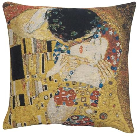 Home of Christmas Kissenbezug 45x45 cm Gobelin Kissen Kissenhülle Sofakissen Dekokissen (Kuss Gustav Klimt)