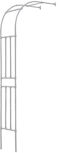 BODHIS 2,4 m robuster schwarzer Metall-Rohrbogen zur Unterstützung von Kletterrosen als Gartendekoration und Hochzeitsbogen (weiß 1,2 x 2,4 m/3,93 x 7,87 Fuß)