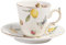 Ensemble tasse et soucoupe, tasse à motif citron, tasse à petit déjeuner en céramique, soucoupe assortie, finition lisse et brillante, 100 ml/200 ml, pour décoration de table