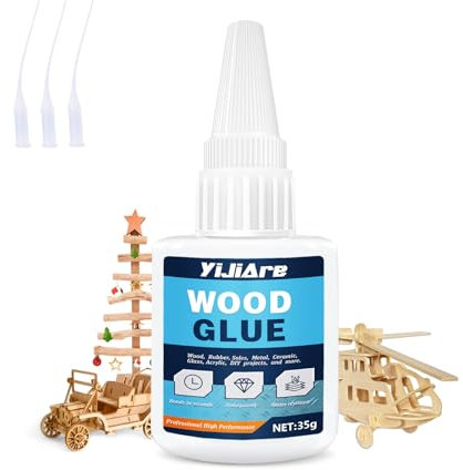 Pegamento para Madera 35g, Super Cola Instantánea para Trabajos en Madera, Anti-Amarillamiento, Adecuado para carpintería, muebles de interior y exterior, artesanías, paneles de pared, gabinetes y pue