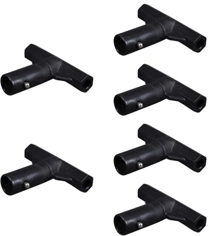 6 Pcs Trampoline Enclosure Pole End Caps T Shaped Pipe Sleeves Reusable T Joint Parts T Tube Fittings for Park Garden Home