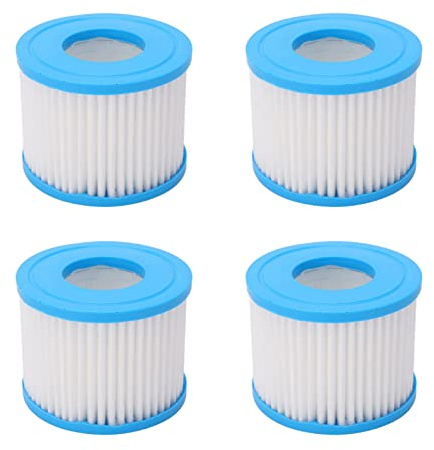 Gonetre 4 Stück Spa-Filterkartuschen, Filter, 104 Mm Außendurchmesser, 52 Mm Innendurchmesser, 80 Mm Höhe, Zubehörset für Pumpe, Schwimmbecken, Spa-Pool