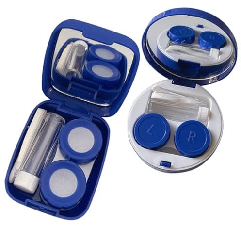 DEARMAMY 2pcs Cosmetics Lens Box Contacts Lens Storage Box Leakproof and Moisture Retaining for Go