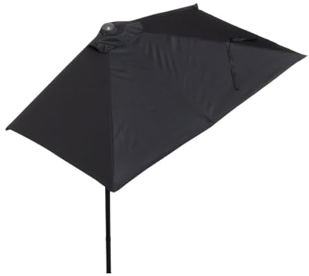 Parasol rectangulaire d'extérieur à 5 Baleines, mât en Acier résistant au Soleil et à l'eau, Grand Demi-Parasol Portable en Polyester pour Jardin, arrière-Cour, Balcon, Mur, Bord de Piscine, café