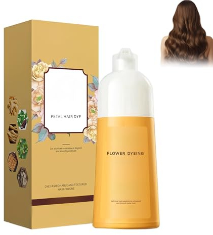 Shampoing Colorant Aux Pétales De Rose, Shampoing Naturel Longue Tenue, Extraits Botaniques, Coloration Saine, Couvre Les Cheveux Gris, Unisexe (Coffee)
