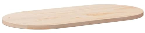 Frdhee Schreibtischunterlage,Tischplatte 110x55x2,5 cm Massivholz Kiefer Oval für Wohnzimmer, Esszimmer, Küche, und Büro