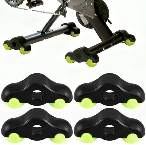 Ooioahuaoo 4 Stück Rocker Plate Feet, Zubehör für Kickr Core 2 Rollentrainer, Indoor Cycling Tennisbälle Fußadapter, mit 8 Tennisbällen, Tennisballfüße für Wahoo Kickr Core Rollentrainer (4)