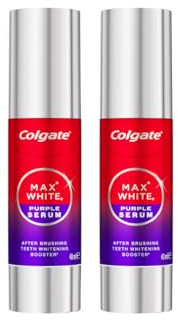 COLGATE - Set di 2 - Siero Max White Purple - Booster di bianchezza dopo il dentifricio - Correzione istantanea del colore - Un sorriso più bianco e brillante fin dal primo utilizzo - 2 x 40 ml