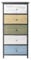 Rebecca Mobili Sideboard im Vintage-Stil, Schrank mit 5 Schubladen, für Schlafzimmer Bad, Paulownienholz, Grau Weiß Beige Hellblau – Maße: 87 x 40 x 29 cm ((HxLxB) – Art. RE4885