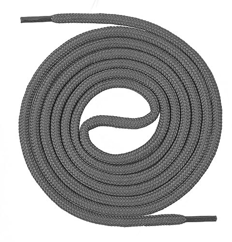 Mount Swiss runde Premium-Schnürsenkel für Arbeitsschuhe, Wanderschuhe und Trekkingschuhe - Polyester - ø 4,5 mm - sehr reißfest - Farbe Grau Länge 100cm
