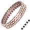 JEROOT Braccialetto magnetico in ematite, Bracciale Da Donna, Bracciale Magnetico In Titanio, a tre file in oro rosa Elegante Bracciale Magnetico Da Donna, In Confezione Regalo Nera