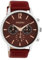 Oozoo Herrenuhr mit Lederband Ø 48 mm Weinrot C10356