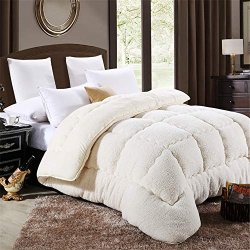 TIUTIU Bettdecke Baumwolle Winter - Winter Warmer Lamm Samtkern, Dicker Warmer Plüsch - Plus Samtkern Steppdecke Wintersteppdecke (1,220x240cm - 4kg)