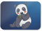 BLAK TEE Cute Panda Eating BambooMouse Pad 18 x 22 cm in 3 Colours Blue