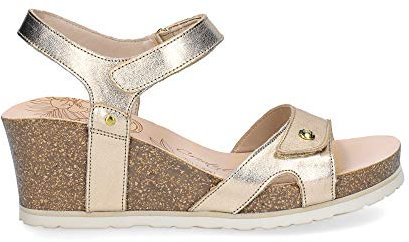 Panama Jack Sandalo da donna Julia Shine Wedge, Oro B003, 40 EU