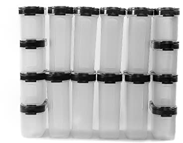 Tupperware - Portaspezie 270 ml (8) nero + nani 120 ml (8) contenitore per spezie nero
