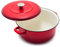 Merten & Storck German Enameled Iron, Round 26 cm/5 Litre Dutch Oven Pot with Lid, Induction, Lava Red with Gradient