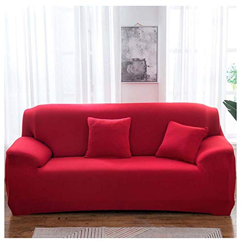 Elastischer Sofabezug Sofahusse 1 2 3 4 Sitzer Sofa Überwurf Stretch Sofabezüge Couch Bezug Sofa Abdeckung Muster Hussen Verschiedene Größe Und Farbe,Rot,2 sitzer