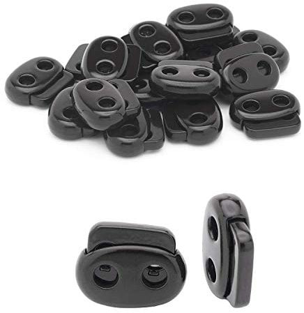 Trimming Shop Metal Cord Lock Spring Loaded Double Hole Toggle Stopper for Luggage, Lanyard, Clothing, DIY Projects, Backpack, Sportswear, Shoelaces, Jackets, Dark Brown, 10pcs