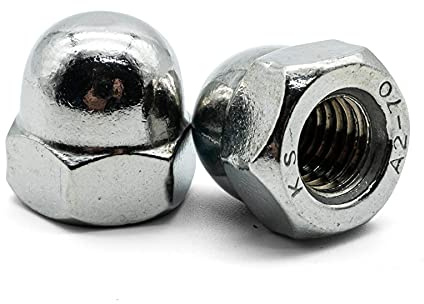 Hippo Hardware M6 (6mm) Dome Nuts Hex Domed Nut Acorn Cap Nuts A2 Stainless Steel (Pack of 3)