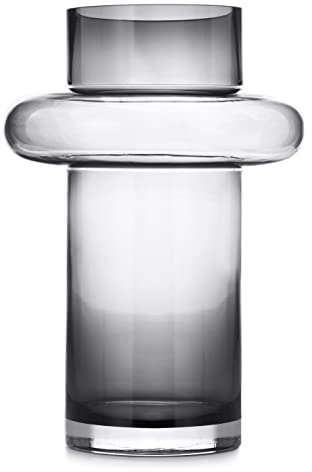 AmeliaHome Vase 22x30 cm Dekovase Tischvase aus Glas Dekoration Galaxy Schwarz