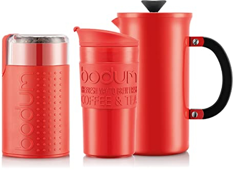 Bodum K11352-04UK Tribute Set Coffee, Plastic, Red