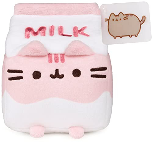 GUND Pusheen - Gato de peluche con leche de fresa para niños de 8 años en adelante, rosa/blanco, 6 pulgadas