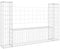vidaXL Gabionenkorb U-Form mit 2 Säulen Gabione Gabionen Steinkorb Steingabionen Sichtschutz Drahtkorb Wand Mauer Drahtzaun Eisen 140x20x100cm