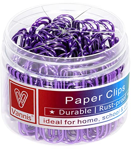 Vinaco Lila Büroklammer, 400 Stück Groß Büroklammern 50mm & Büroklammern 32mm, Büroklammern Verschiedene Größen, Langlebig und Rostfrei Paper Clips für Haus, Schule und Büro