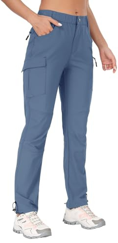 GymBrave Pantaloni Trekking Donna Cargo Capri 3/4 Estivi Leggeri Asciugatura Rapida con Tasche Zip Campeggio All'Aperto
