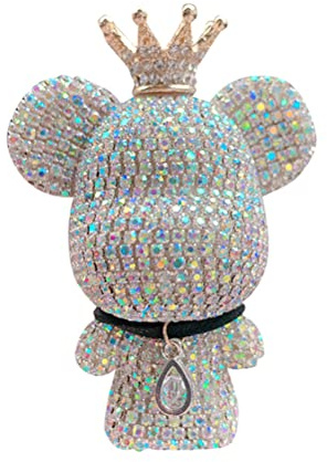 WINBST Auto Duft Deko, Auto Klimaanlage Lüftungsclip Dekoration Auto Zubehör Innenraum, Kreative Diamantbesetzte Bär Parfüm Clip Aroma Diffusor