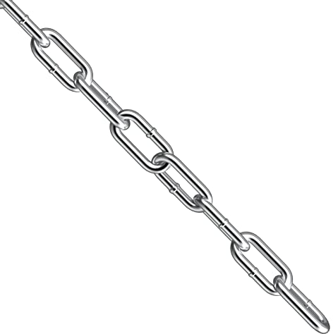 hannger Edelstahlkette Meterware, 1,5m 6mm Sicherungskette in Vielen Längen und Stärken bis 599Kg Belastbar für Hundekette, Kette Hängesessel, Absperrketten, Kette Zum Aufhängen, Lampenkette