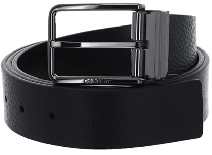 Calvin Klein Herren Gürtel Ledergürtel, Schwarz (Ck Black/Dk Brown), 105 cm