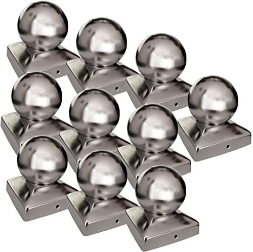 10 x Pfostenkappe Pyramide mit Kugel Edelstahl poliert für 100er Pfosten Pyramidenform Abdeckkappe Pfostenabdeckung von SO-TOOLs®