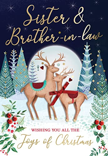 Sister & Brother-In-Law Embellished Magnifique Christmas Card Large Xmas Cards XMQ023