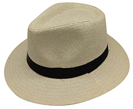 Unisex Fashion Solid Color British Sun Hat Wide Brim Straw Hat Adult Jazz Straw Hat Jazz Hat Low Cap, beige, One size