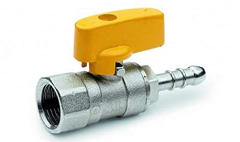 Rubinetto per Gas A Sfera con PORTAGOMMA Corto - Raccordo F1/2