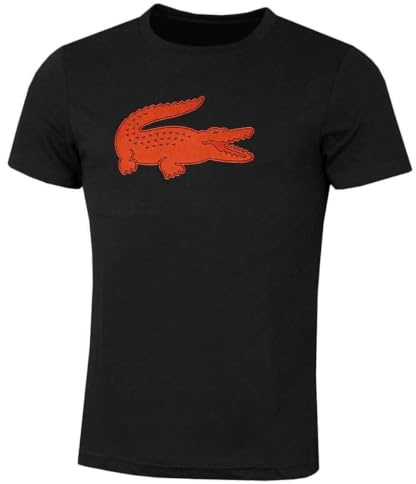 Lacoste Sport T-Shirt Regular Fit Herren, Schwarz/Sunrise, L