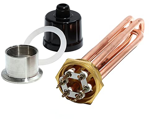 DHVIJA Thermoplongeur Tubulaire de 2 pouces/DN50 10mm de diamètre avec Accessoire 110V/220V/380V Tout élément Chauffant en cuivre 3KW/4.5KW/6KW/9KW/12KW Joyous (Size : C-220V, Color : 6KW 240mm)