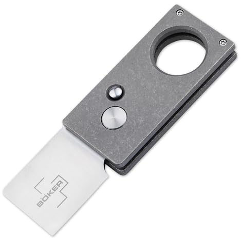 BÖKER PLUS® Cigar Cutter - hochwertiger Zigarren-Schneider klappbar - automatisches Zigarren-Messer mit 2x Druck-Knopf - modernes & elegantes Herren-Accessoire für Zigarren