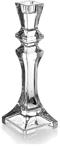 Generico Candelabro in vetro trasparente porta candela grande design moderno da tavolo 25 cm GG-2210 (ALTEZZA: 25 CM)