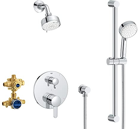 GROHE Cosmopolitan Pressure Balance Dual Shower System with Valve, Chrome