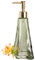 EMPO Vintage Elegant Glas Seifenspender Flüssigseife Desinfektionsmittel Shampoo Flasche mit Pumpe Rustikal Bauernhaus Dekor Hand Seifenspender Badezimmer Zubehör (Welligkeit Gelb-Grün)