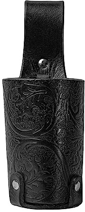 Hulara Bierholster aus Vollnarbenleder, kleines Flaschenholster für Herren, Cowboy-Bierhalter für Reisen/Outdoor, Bierholstergürtel