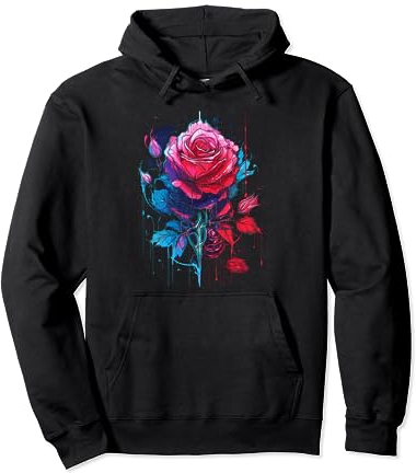 Aesthetic Japanese Rose Esoteric Pullover Hoodie