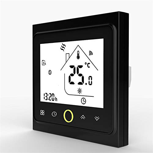 MincoHome WiFi Smart Thermostat for Gas Boiler Heating System, Black | 3A LCD touch screen temperature controller, compatible with Alexa voice control