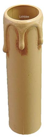 Lichtidee 12xKerzenhülsen E14 antik optik Fassung Lüster Kronleuchter Ersatzteil 100mm lang 26mm Außendurchmesser 24mm Innendurchmesser